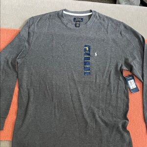 Polo by Ralph Lauren Men's Charcoal Long Sleeve Tee